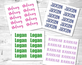 Back to School Name Decals | Folder Binder Notebook Decals | Personalized Name Decal | Set of 10 Names | Name Sticker | School Supply Decals