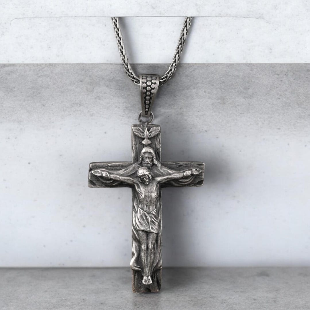 Handmade Sterling Silver Jesus Christ Cross Pendant: Catholic Jewelry ...