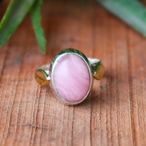 Pink Opal Gemstone Ring, 925 Sterling Silver Ring, Pink Opal Gemstone, Oval Cut Opal Ring, Statement Ring, Charm Ring, Personalized Gift,...