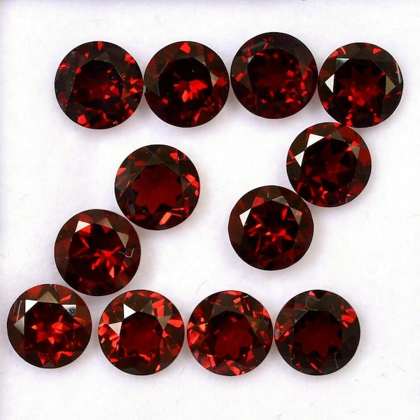 Natural Garnet Round 3mm 4mm 5mm 6mm 7mm 8mm Faceted Cut Round Cut Garnet Stone Lot Round Faceted Garnet Gemstone For Making Jewelry Beads