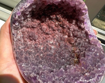 RARE Sugar Amethyst Geode from Uruguay. High Quality Juicy Rich Deep Purple Amethyst. Super Sparkly