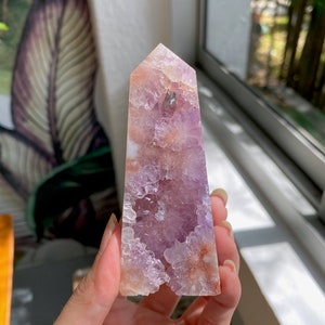 Pink Amethyst Tower with Nice Druzy