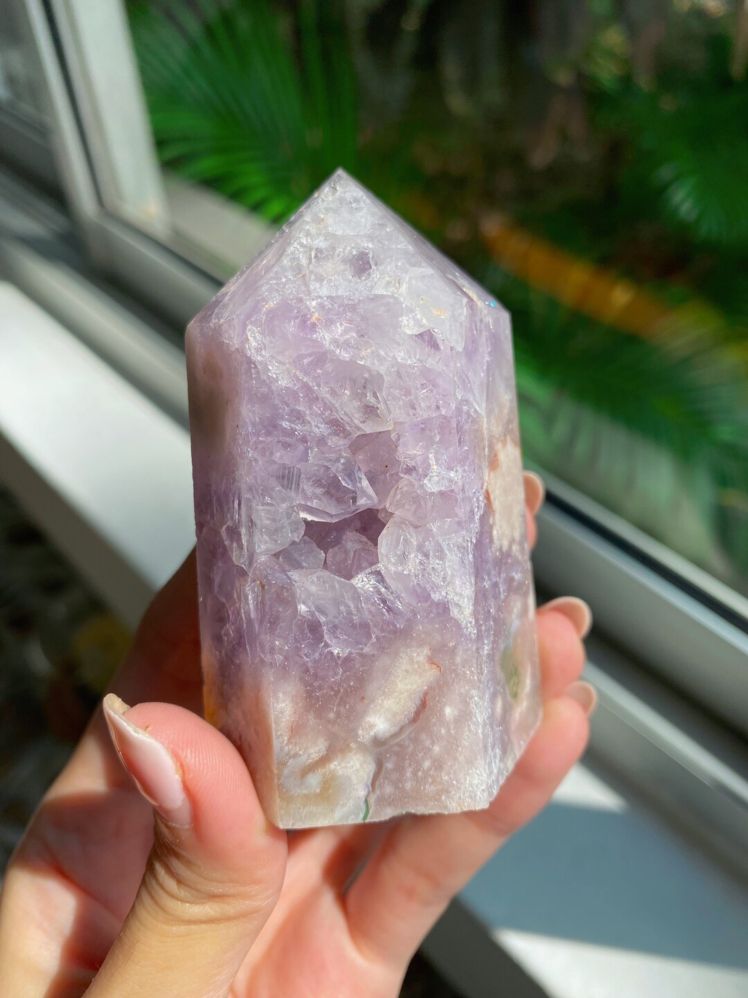 ★★★破格大特価【 高品質 ピンクアメジスト フラワーアゲート タワー ポイント ☆大特価【 高品質 美しい ピンクアメジスト フラワーアゲート