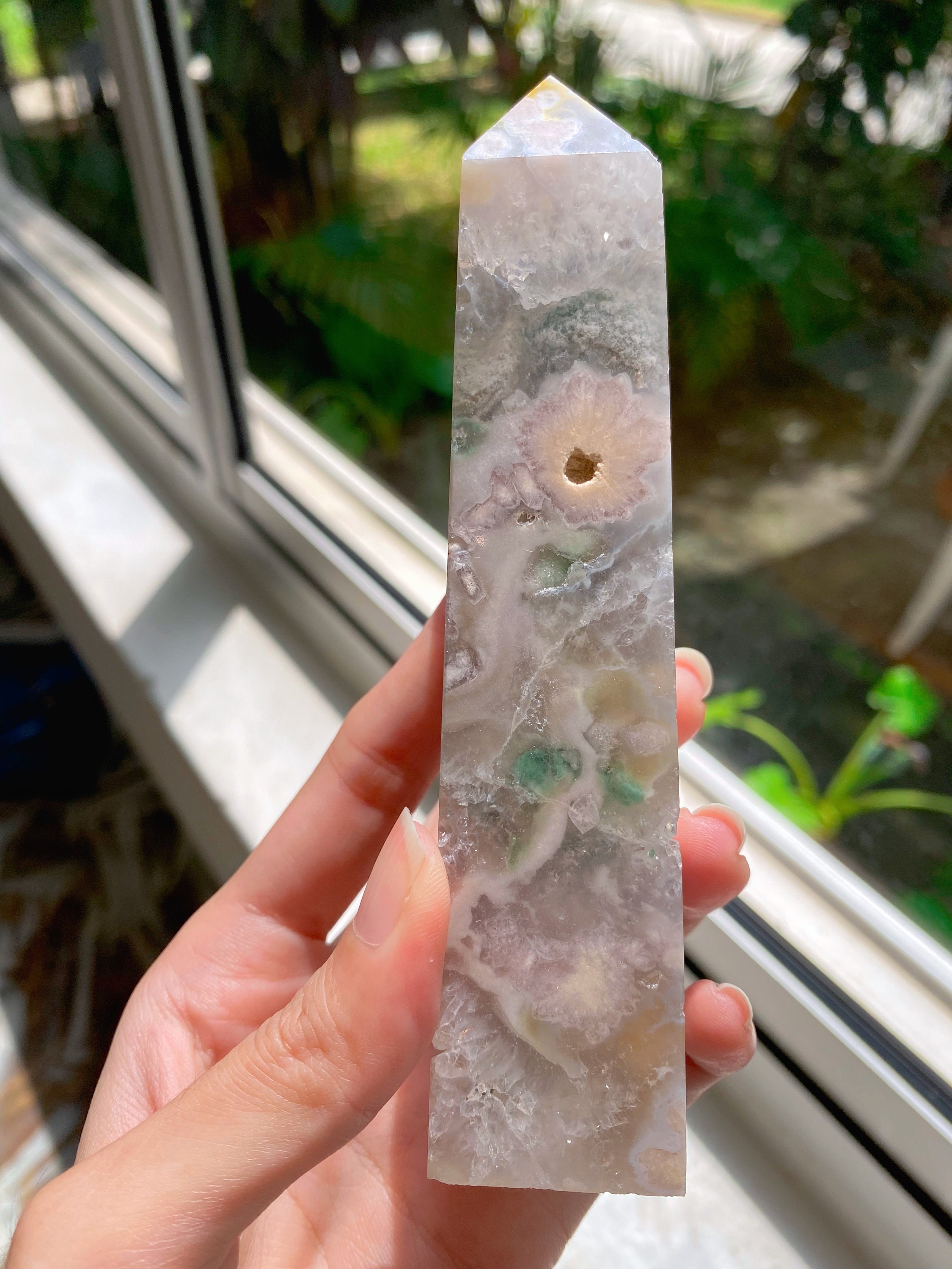 色とりどりの花瑪瑙タワー（美しい花模様） - Etsy 日本