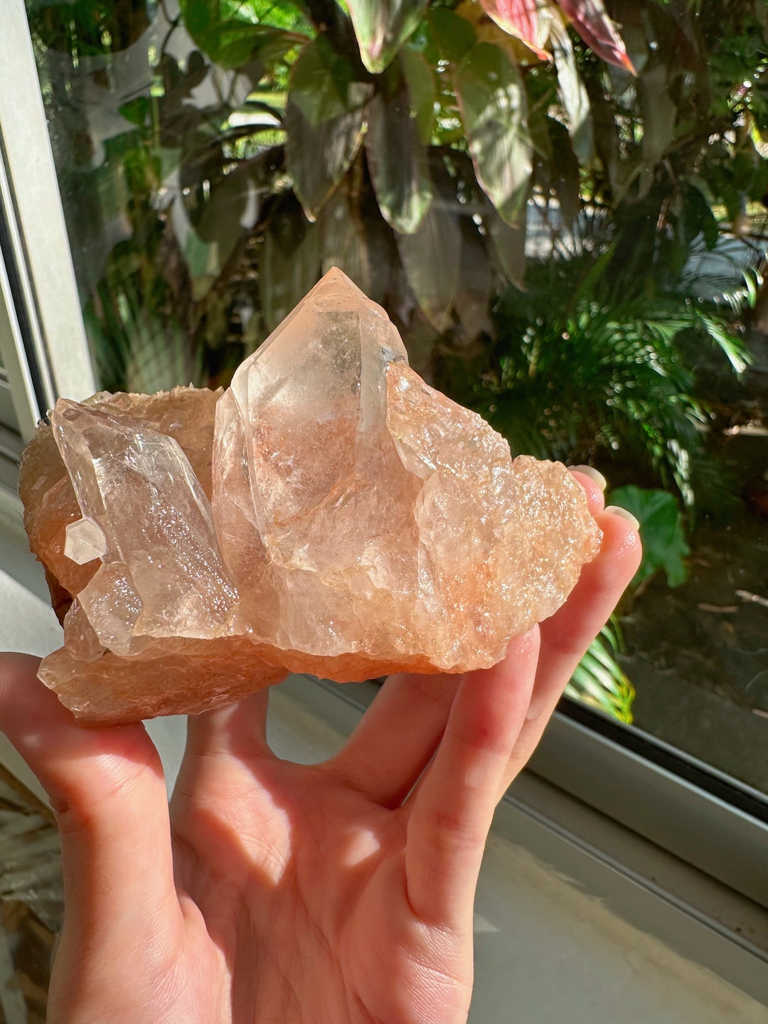 Pink Samadhi Quartz Pink Himalayan Quartz Cluster Etsy