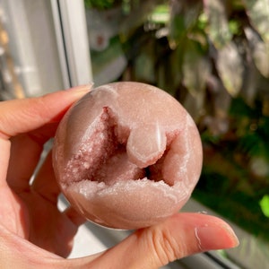 Pink Amethyst Sphere with Druzy