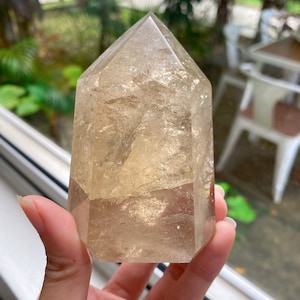 Natural Citrine from Brazil with Rainbow (polish at the bottom too)