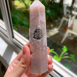 RARE Pink Amethyst with Pyrite Tower (only manage to find a small limited batch as this is a rare occurrence)