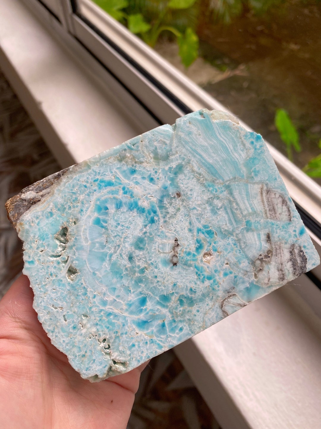 RARE Hemimorphite Slab reminds Me of the Ocean With Calming Energy, Crystal Display, Home Decor