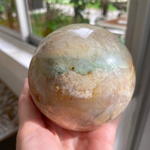 Ocean Jasper Sphere 989grams (easy to match the decor as it is in dune/neutral color)