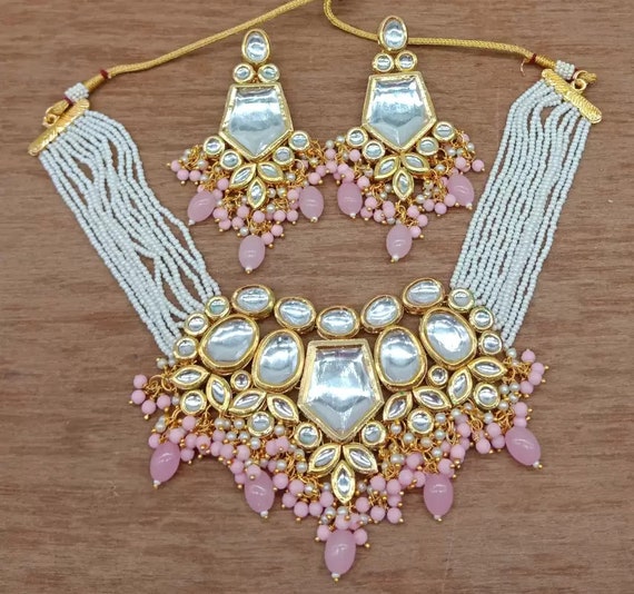 Simple kundan cheap choker set