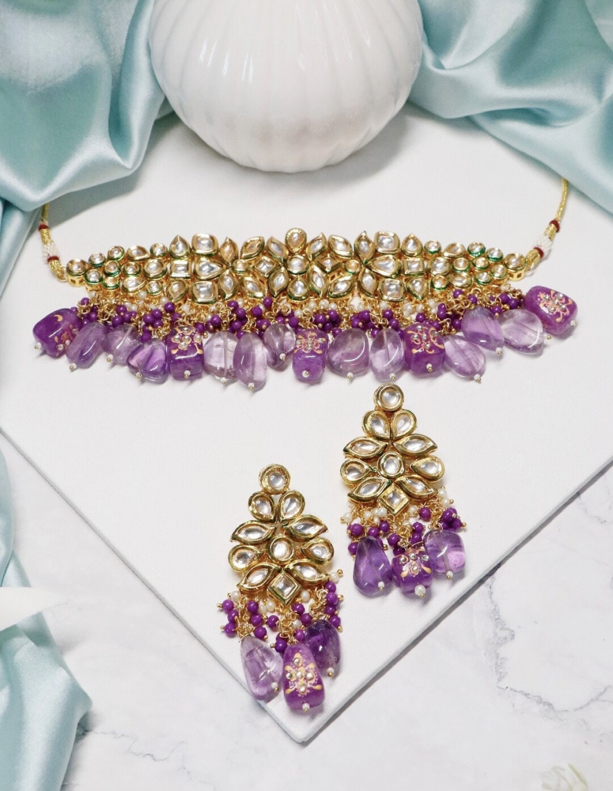 Purple choker set deals