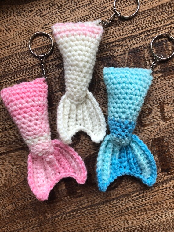Mermaid Tail Keychains Crochet Keychain Handmade Crochet Etsy