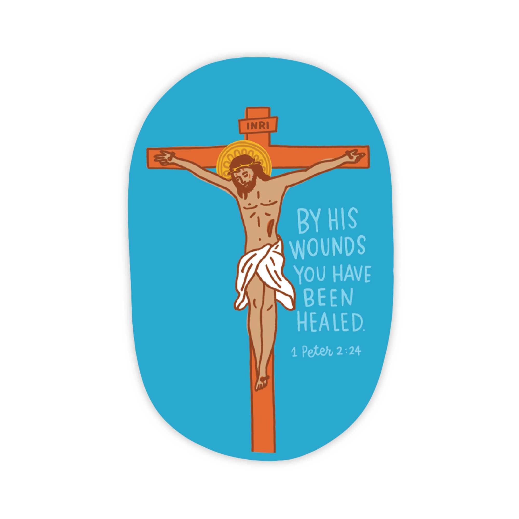 JESUS CROSS Vinyl Decal Sticker Crucifix Religious God Jesus