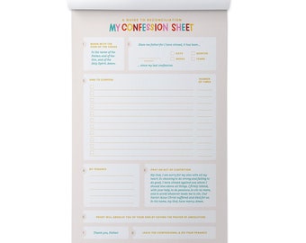 Confession Notepad - First Reconciliation Gift - One Page Confession Preparation Guide