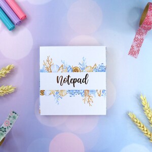 Notebook square watercolor sea, marine, maritime, watercolor notepad ocean, sea, nautica, to-do list, memo, reminder