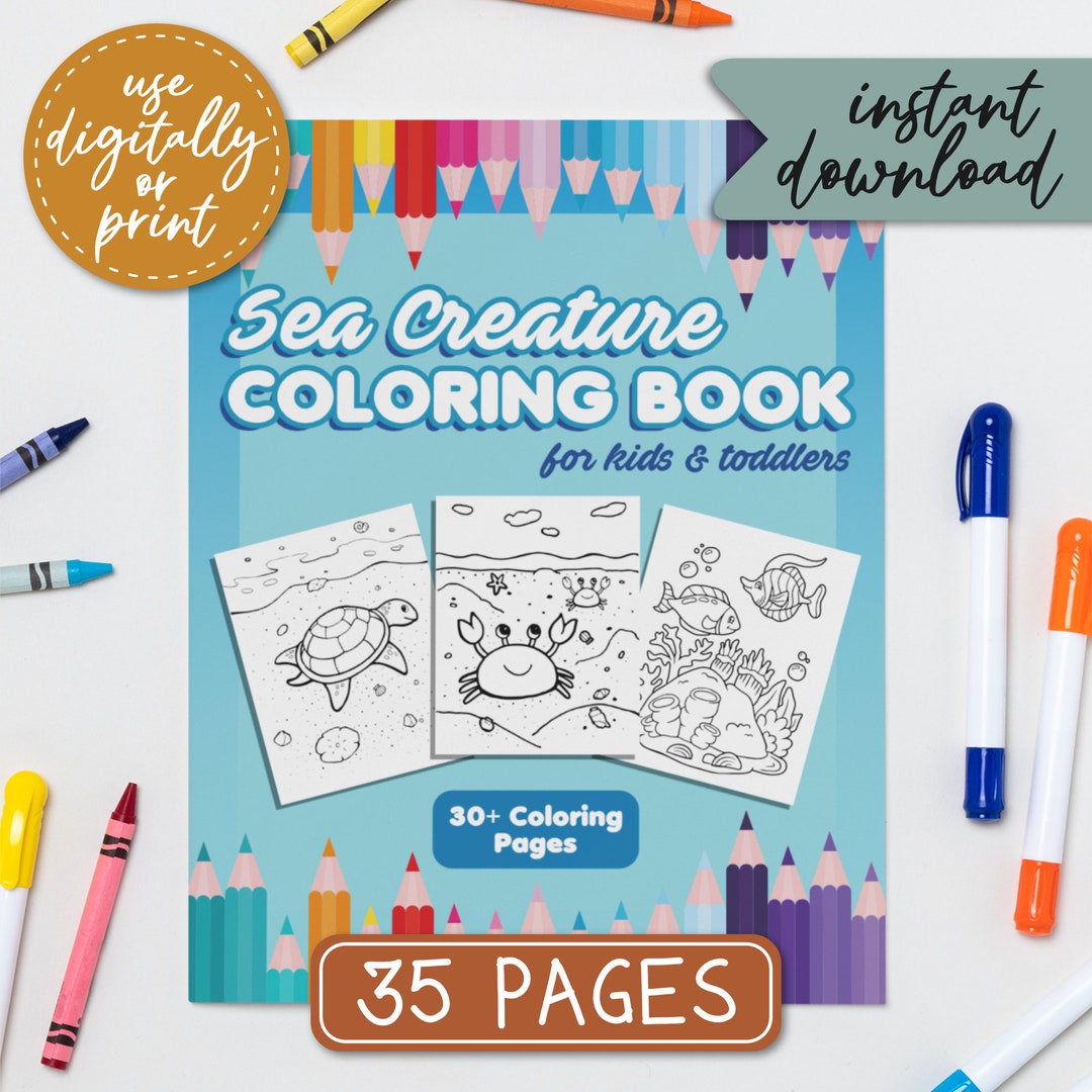 Sea Creature Coloring Pages for Kids and Toddlers, Ocean Animal ...