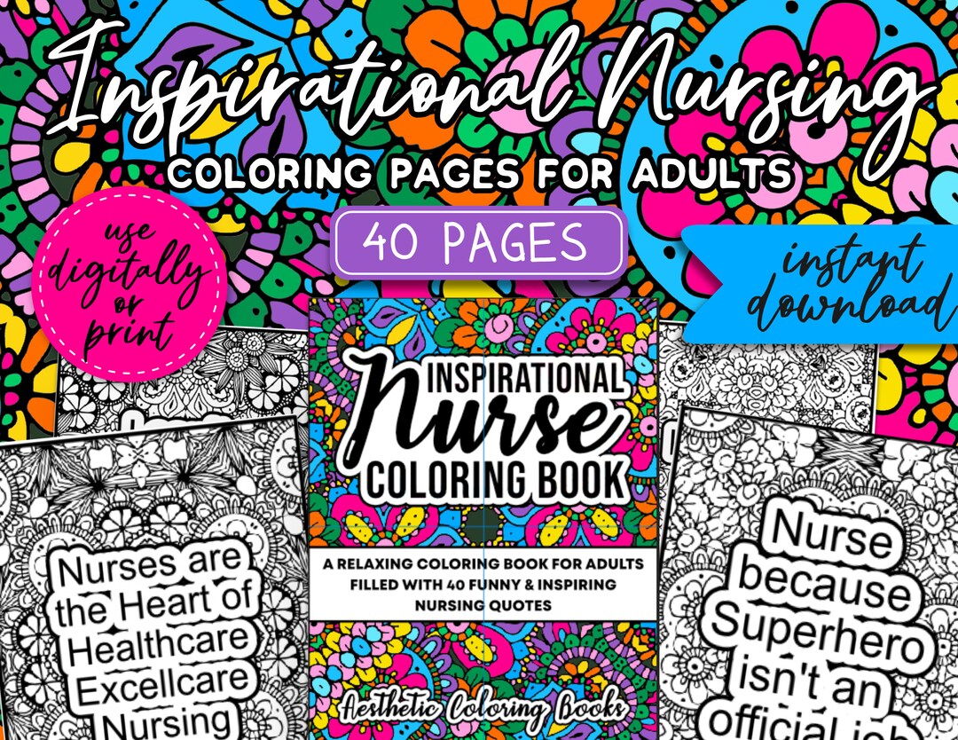 Inspirational Nursing Coloring Pages for Adults, Thanksgiving Coloring ...