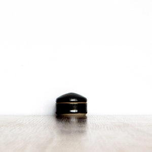 Petite black covered jar/container, perfect as a pepper cellar image 1