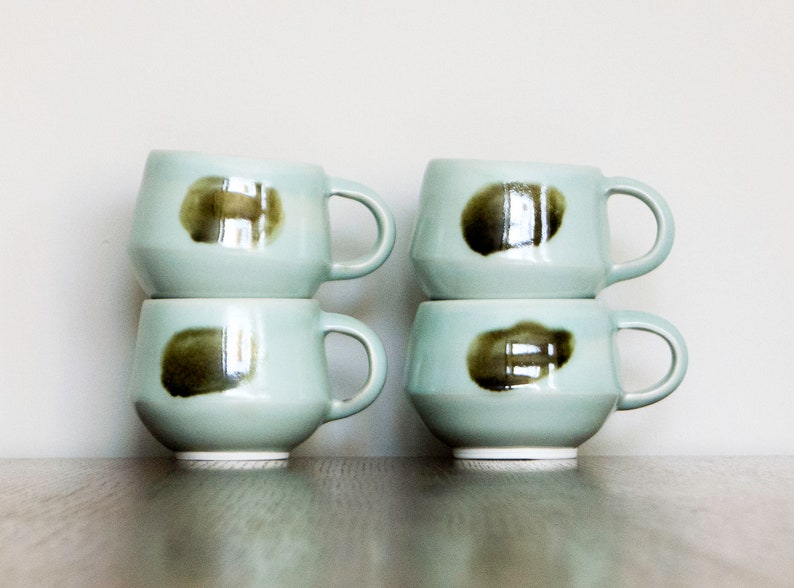 Tazas de café/té de porcelana hechas a mano imagen 2