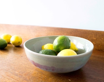 Medium Bowl, Serving bowl, Pasta Bowl, Fruit bowl (Pale blue red combo)