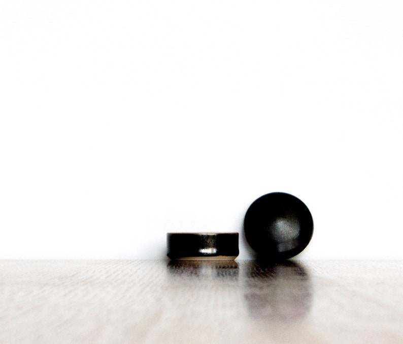 Petite black covered jar/container, perfect as a pepper cellar image 3