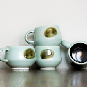 Tazas de café/té de porcelana hechas a mano imagen 1