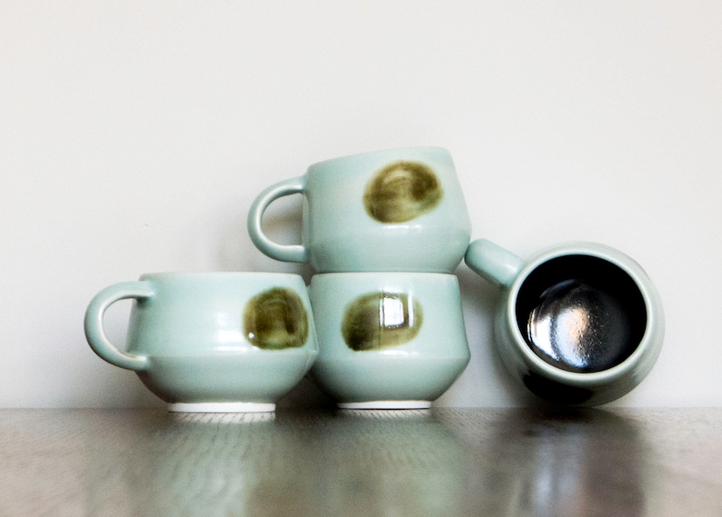 Tazas de café/té de porcelana hechas a mano imagen 1