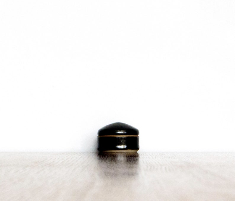 Petite black covered jar/container, perfect as a pepper cellar image 1