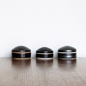 Petite black covered jar/container, perfect as a pepper cellar image 9