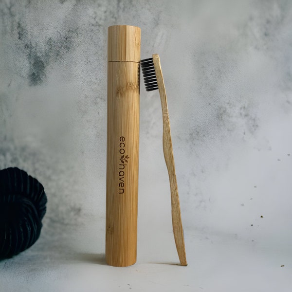 Bamboo Toothbrush Travel Case - Eco-Friendly - Plastic Free - For Adult & Child - Vegan - Natural- Biodegradable - Travel Gift