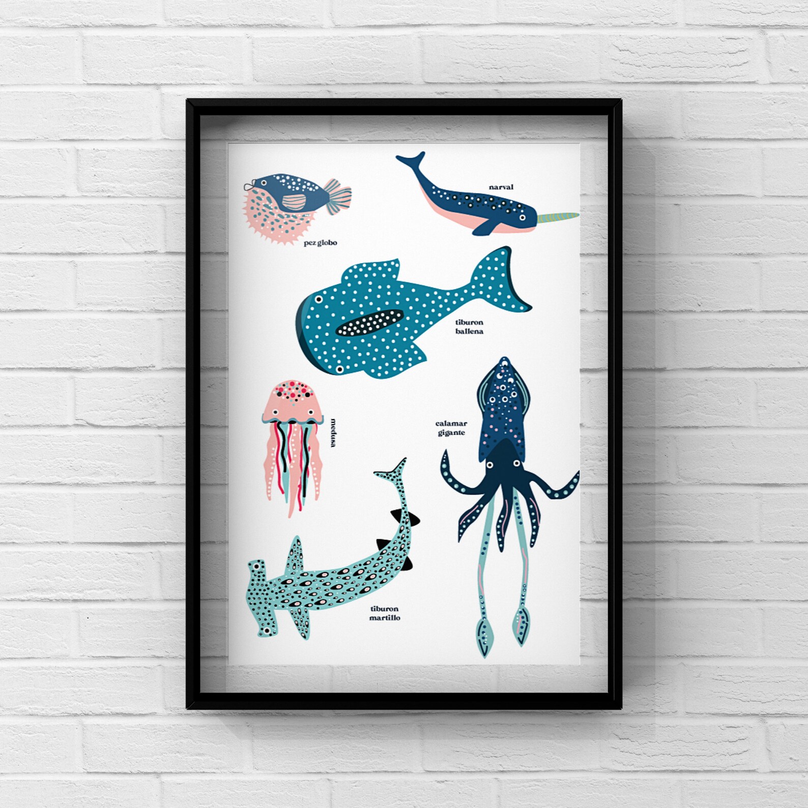 Fish art print Bathroom Wall Decor Nautical Sea Life Wall | Etsy