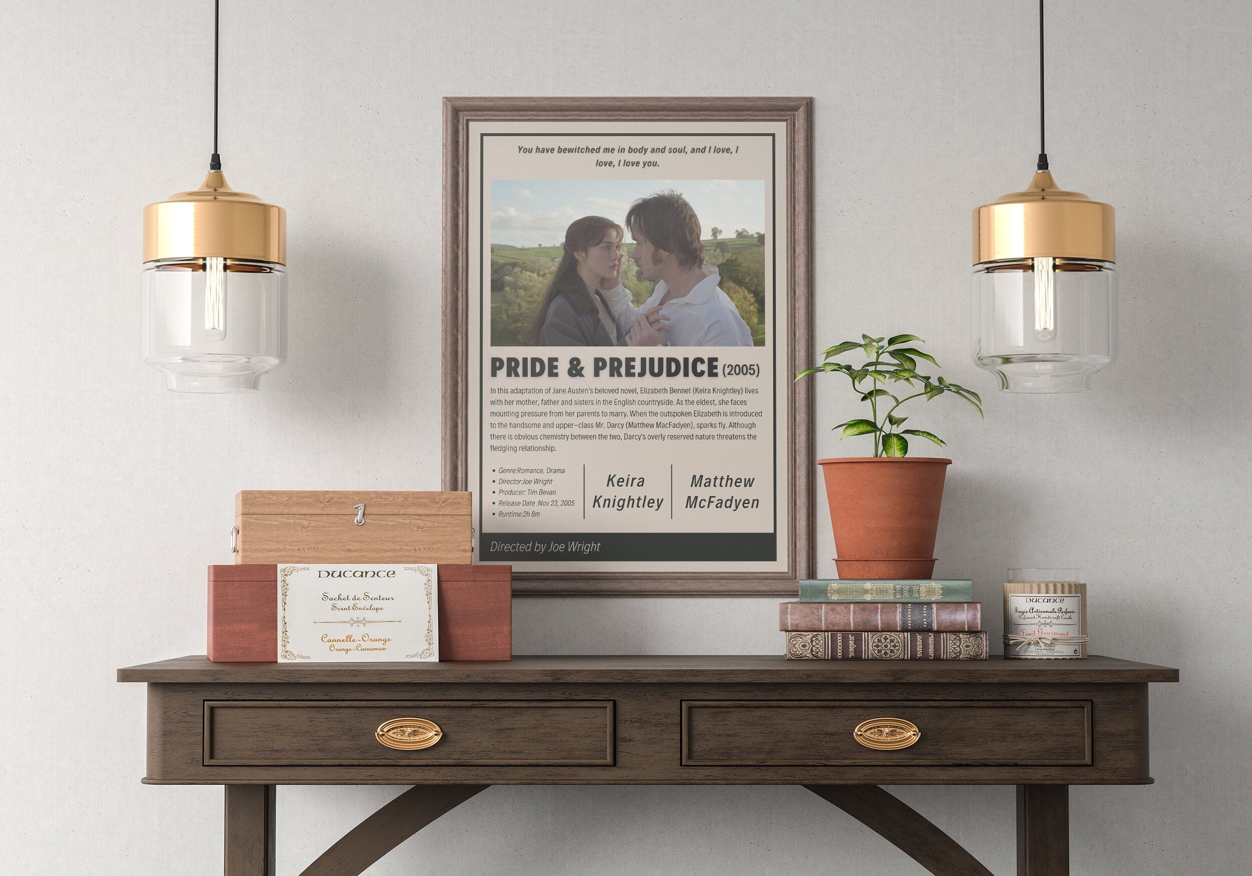 Home Decor Pride /& Prejudice Vintage Retro Art Print| Wall Art Print Joe Wright Custom Poster Minimalist Movie Poster