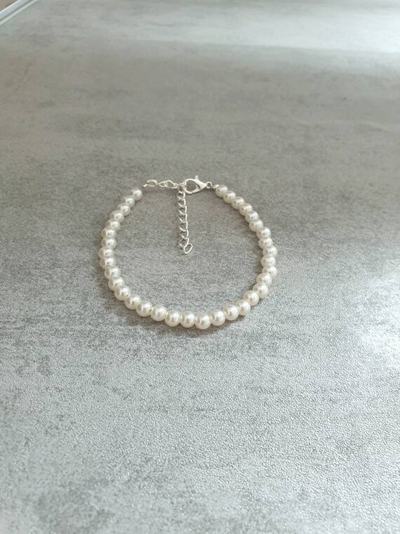 Natural pearl 5mm beaded 925 sterling silver handmade customized baby  bracelet, top class gifting kids jewelry, new born baby jewelry bbr3 |  TRIBAL ORNAMENTS