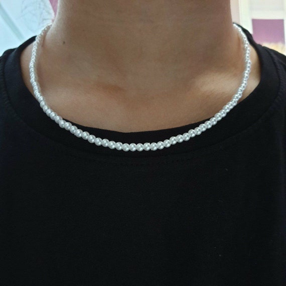 Ivory 4mm Acrylic Pearl Necklace for 