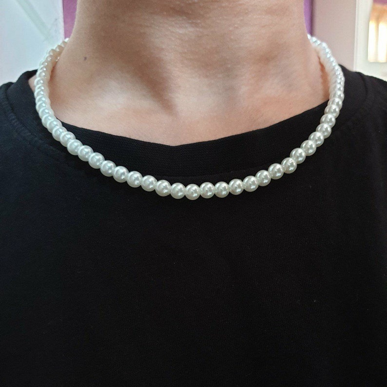 Ivory 6mm Acrylic Pearl Necklace For Men/Women 