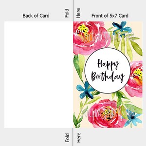Printable Birthday Card, Downloadable Birthday Card, Digital Birthday ...