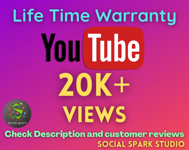 Youtube Views 20000 Views Channel Promotion 20k Video | Etsy
