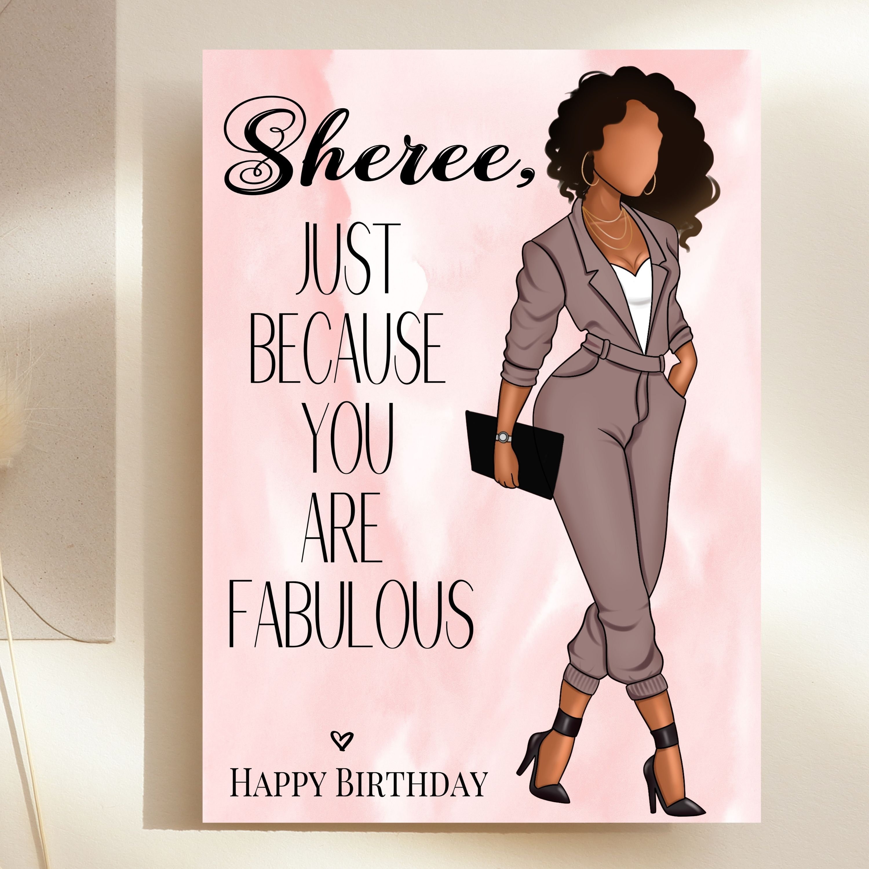 Ethnic Cards Black Woman Birthday Card Personalised Birthday Etsy UK