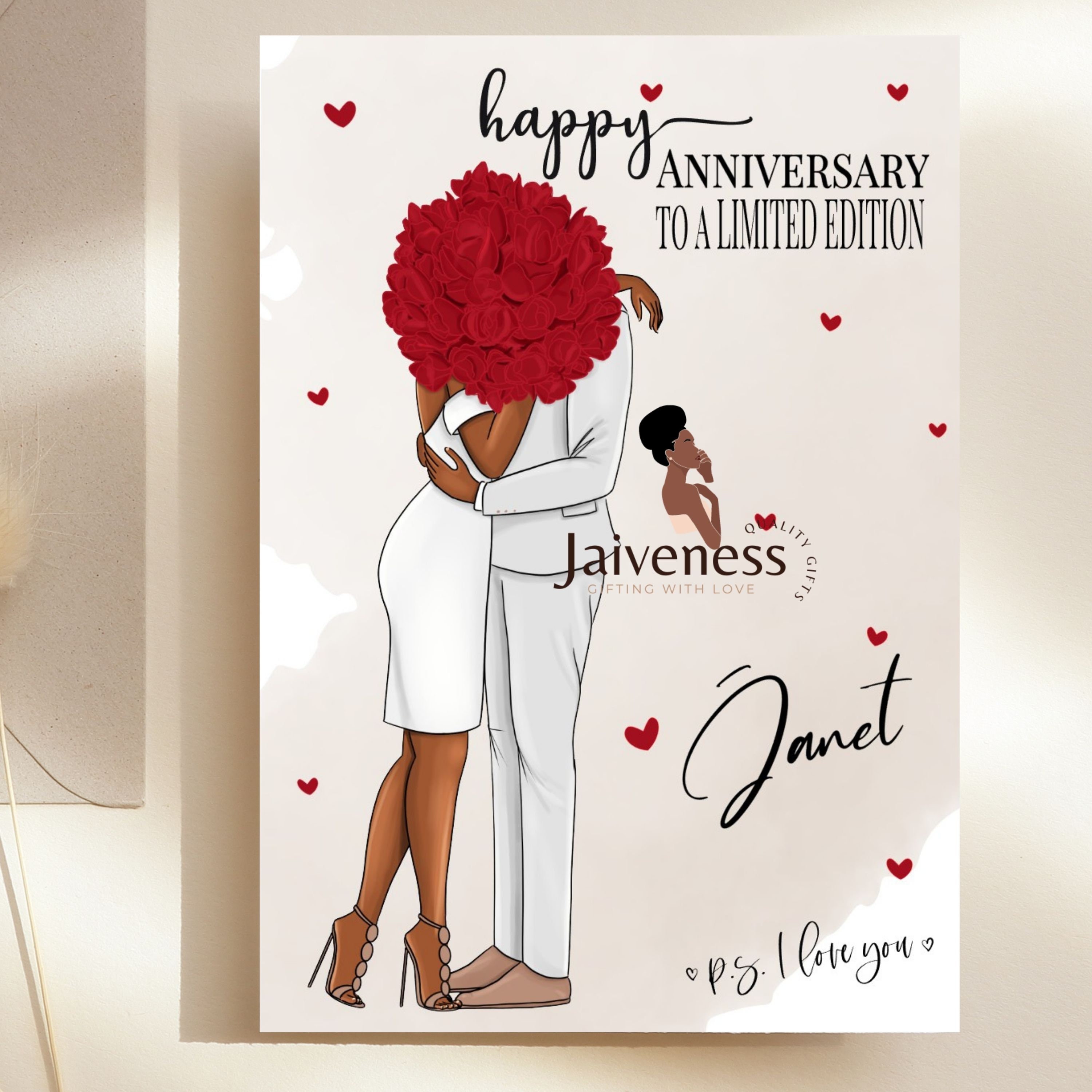 Anniversary Greeting Card, Black Love Card, Black Couple, Greeting