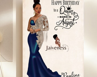 Black People Cards, Black Greeting Cards, Black Woman Birthday Card, Ethnic Cards, Black Birthday Cards, Diverse Birthday, Afrocentric