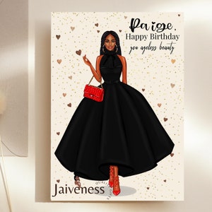 Black Woman Card, African American Card, Afro Caribbean Card, Best Friend Card, Card for Daughter, Black Greeting Cards, Ethnic Cards, Afro