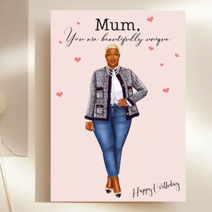Beautiful Black Birthday Card, Mum, Auntie, Grandma, Gran, Nan, Sister, Daughter, Mummy, Mommy, Mum Birthday Card, Diverse Cards, Black Mom