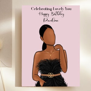 Black Girl Birthday Card, Black Woman Card, Black Greeting Cards, Ethnic, Diverse Cards, Black Girl Afro Birthday Card, Black Woman,