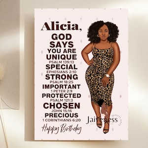 Christian Birthday Card, Black Cards, Black Girl Card, Christian Card, Black Greeting Cards, Black People Cards, Ethnic Cards, Diverse Cards