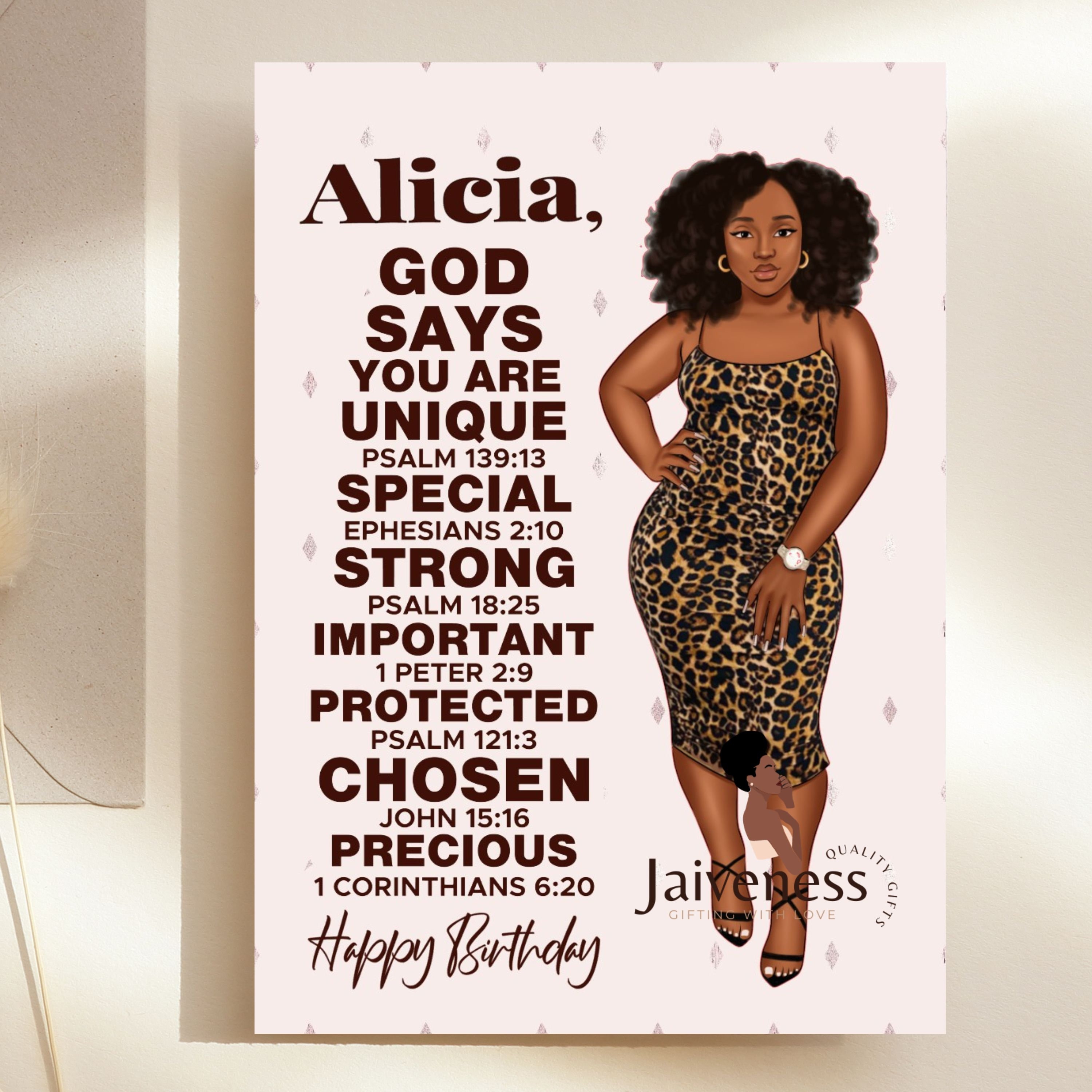 Christian Birthday Card, Black Cards, Black Girl Card, Christian Card, Black  Greeting Cards, Black People Cards, Ethnic Cards, Diverse Cards - Etsy, image size:3000x3000