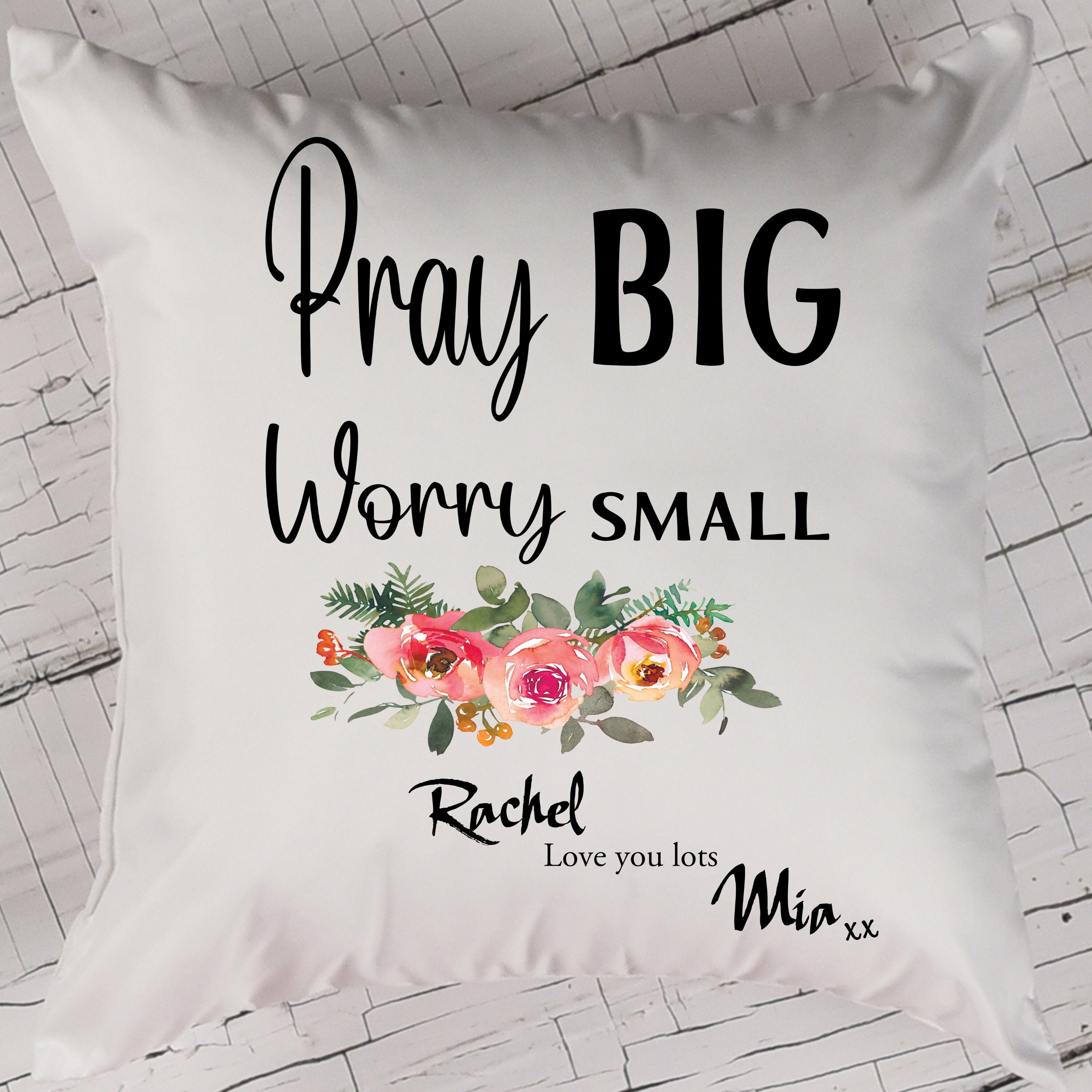 Pray Big Worry Small Cushion Religious Gift Christian Decor Etsy UK