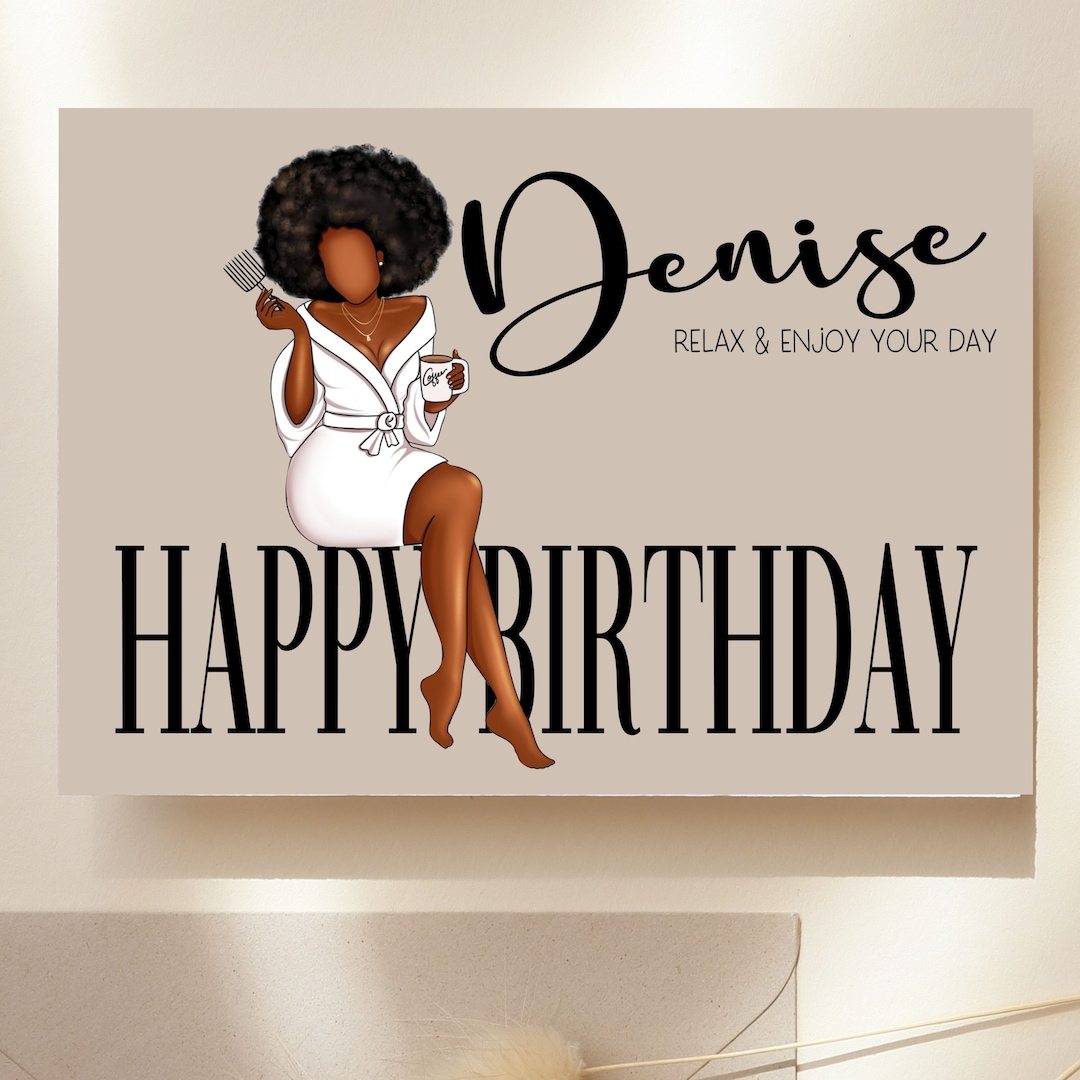 Black Woman Birthday Card Personalised Birthday Card Black Etsy
