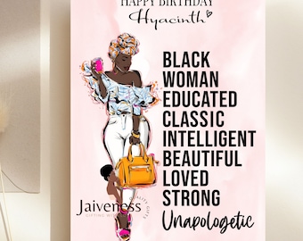 Affirmation Card, African American Card, Best Friend Card, Card for Daughter, Black Birthday Card, Black Girl Card, Ethnic Card