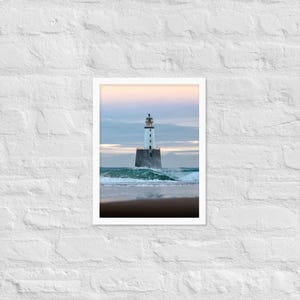 Rattray Head Lighthouse Print – Serene Morning Coastal Photography | Framed Scotland Seascape Wall Art | Minimal Seaside Decor